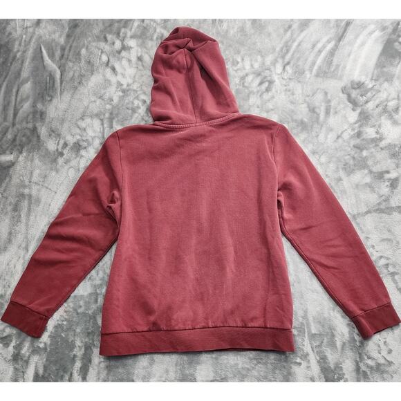 Adidas Sweatshirt Womens L Red Essentials Linear Pullover Hoodie Athleisure - Picture 2 of 8